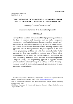 Chebyshev Goal Programming Approach for Linear Bilevel Multi