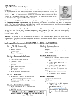 Roman Emperors Presentation Project Rubric