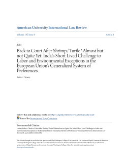 Back to Court After Shrimp/Turtle? Almost but not Quite Yet: India`s