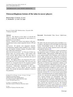Osteocartilaginous lesions of the talus in soccer players