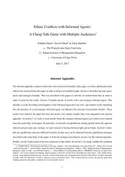 Ethnic Conflicts with Informed Agents: A Cheap Talk