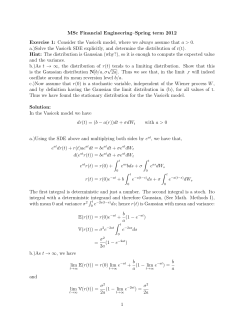 MSc Financial Engineering&ndash;Spring term 2012 Exercise 1: Consider
