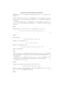 Solutions to Selected Homework Problems 1.26 Claim: &exist;&alpha; : S &rarr; S