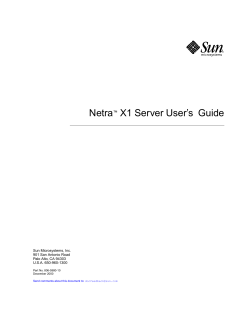 Netra X1 Server User`s Guide