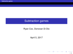 Subtraction games - Math