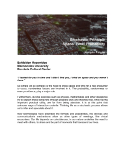 Stochastic Principle Space/ Time/ Probability