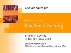 Introduction to Machine Learning