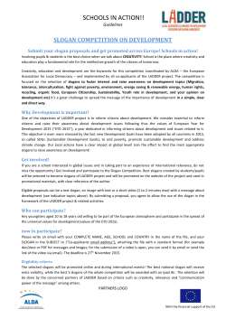 Slogan Competition – guidelines for schools
