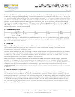 2016-2017 revision request regarding additional expenses