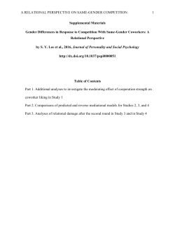 Study 4: Fit Indices and Model Comparisons