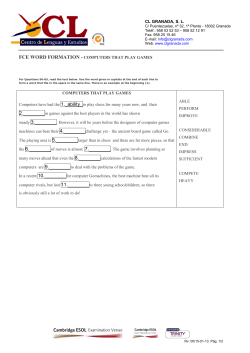 fce word formation - computers that play games