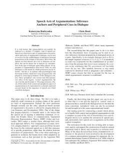 Speech Acts of Argumentation - Association for the Advancement of