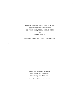 NECESSARY AND SUFFICIENT CONDITIONS FOR EXPECTED