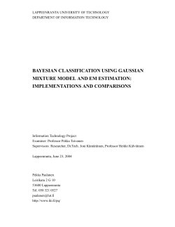 bayesian classification using gaussian mixture model and em