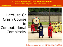 Lecture 8: Computational Complexity - cs.Virginia