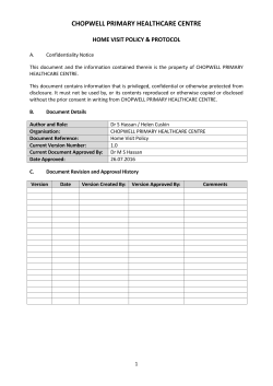 Home Visit Policy - Chopwell Medical Practice