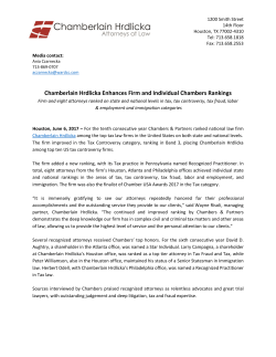 Chamberlain Hrdlicka Enhances Firm and Individual Chambers