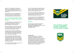 the n leagu playe the national rugby league accredited player agent