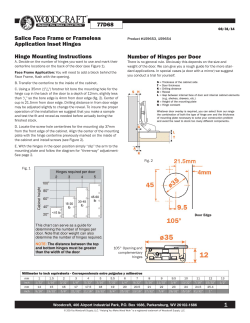 77D68 Hinge Mounting Instructions Number of Hinges per Door