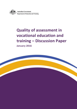 The Quality of assessment in vocational education and training