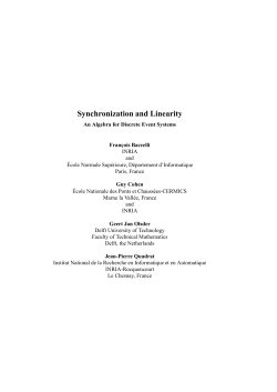 Synchronization and Linearity: an Algebra for Discrete Event Systems