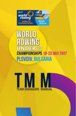 team managers manual - 2017 World Rowing Under 23