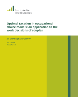 Optimal taxation in occupational choice models: an application to
