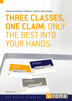 pdf Sirona Instruments PREMIUM, COMFORT and ECONOMY