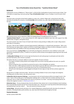 Tour of Hertfordshire Series Round One : &ldquo;CycleFest Bricket Wood