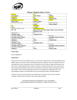 Bingo Registration - Red Deer Major Lacrosse