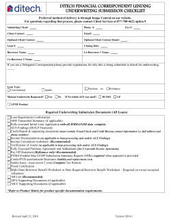underwriting submission checklist