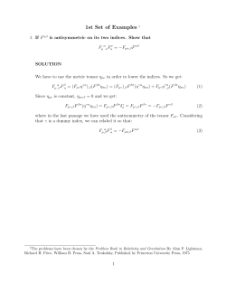 1st Set of Examples 1