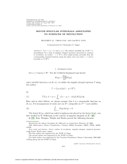 ROUGH SINGULAR INTEGRALS ASSOCIATED TO SURFACES OF