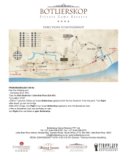 +27 (0)44 696 6055 Fax - Botlierskop Private Game Reserve