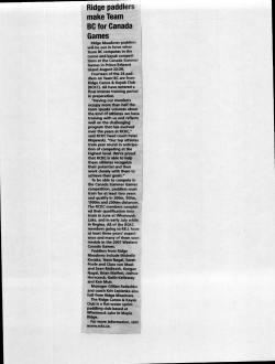 Ridge paddlers make Team BC for Canada Games