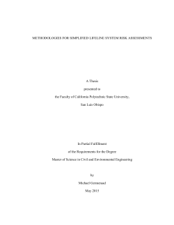 Methodologies for Simplified Lifeline System Risk Assessments