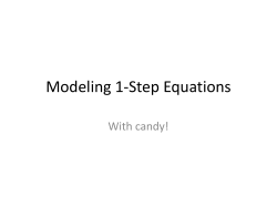 Modeling 1-Step Equations