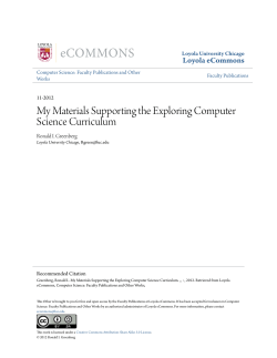 My Materials Supporting the Exploring Computer Science Curriculum