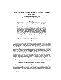 Food, gender and Irishness- how Irish women in