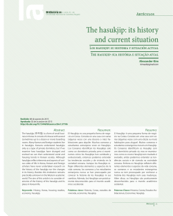 The hasukjip: its history and current situation