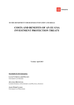 Costs and Benefits of an EU-USA Investment Protection Treaty