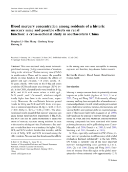 Blood mercury concentration among residents of a historic mercury