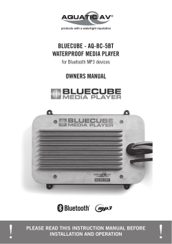 owners manual bluecube - aq-bc