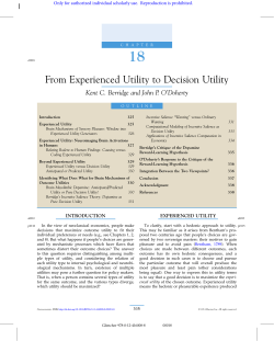 Chapter 18. From Experienced Utility to Decision Utility