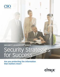 Security Strategies for Success
