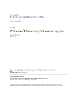 Problems of International Joint Ventures in Japan