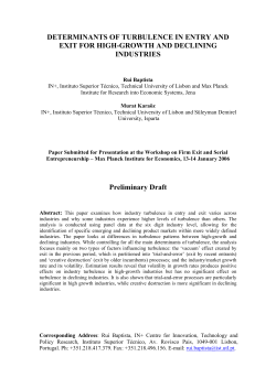determinants of industrial turbulence in entry and exit in high