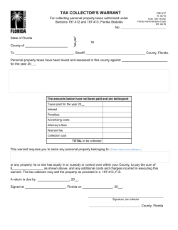 Form DR-517 Tax Collector warrant