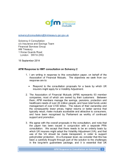 AFM response to HMT consultation on Solvency 2
