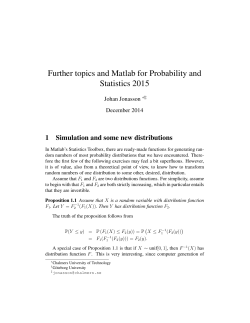 Further topics and Matlab for Probability and